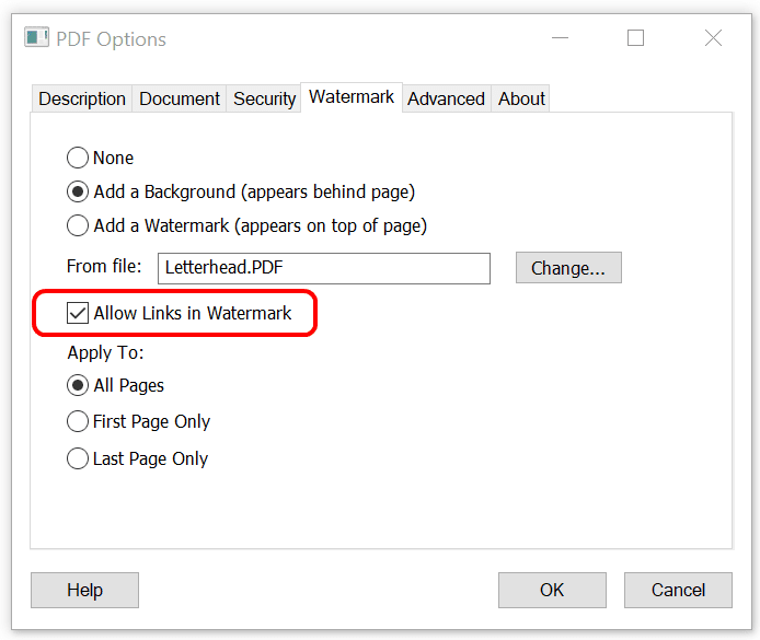 Allow Links in Watermark Allow Links in Watermark