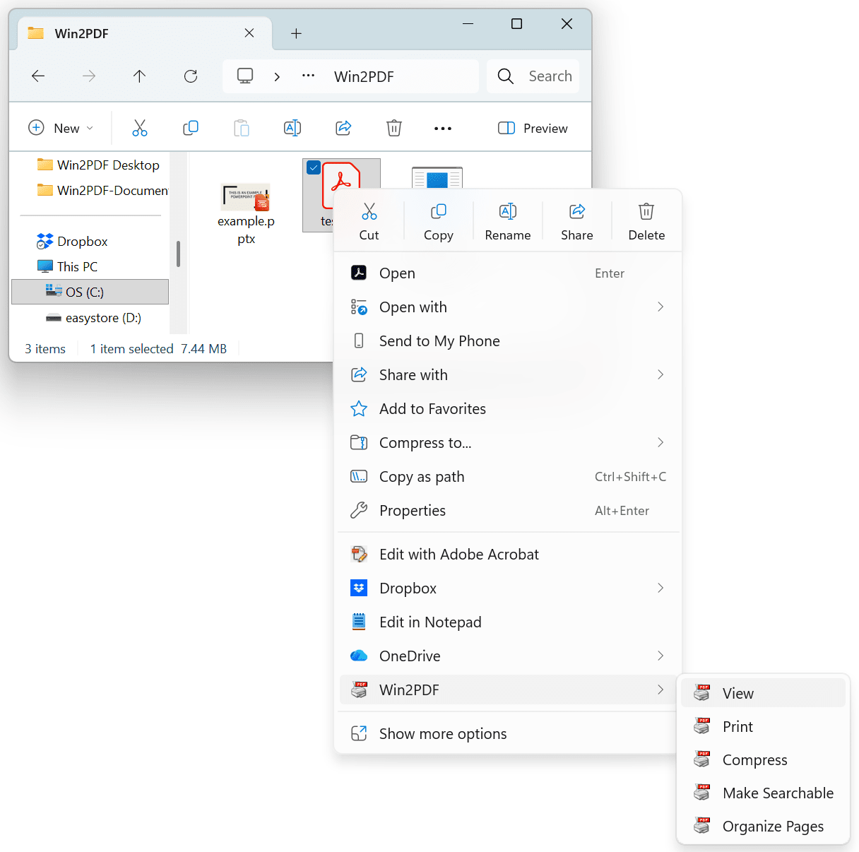 Win2PDF Desktop -> View with Win2PDF on Windows 11 Win2PDF Desktop -> View with Win2PDF on Windows 11